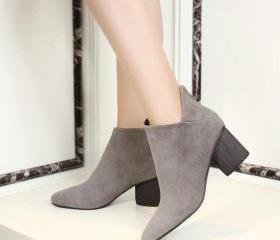 high heel tan ankle boots